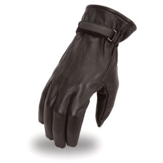 Mens First Classics Motorcycle Patrol Gloves   Black, XS, Model FI128GL