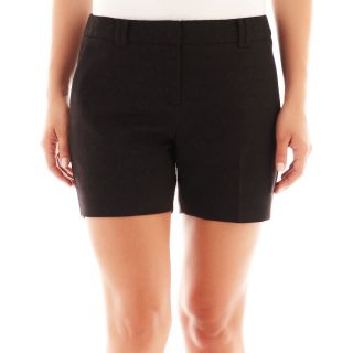 Worthington Jacquard Shorts, Black, Womens