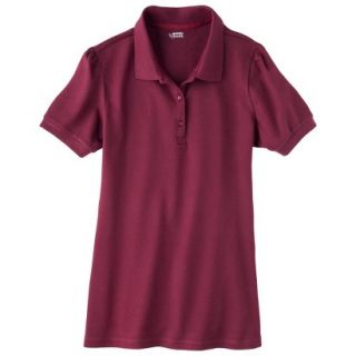 French Toast Girls School Uniform Short Sleeve Fitted Polo   Burgundy S