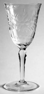Unknown Crystal Unk7250 Wine Glass   Gray Cut Floral,Dots,Bulbous Stem