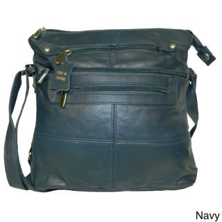 Hollywood Tag Large Cowhide Leather Messenger Bag