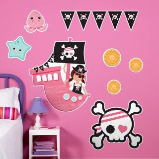 Pretty Pirates Party Giant Wall Decals