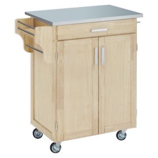Kitchen Cart Home Styles Kitchen Cart with Stainless Steel   Natural