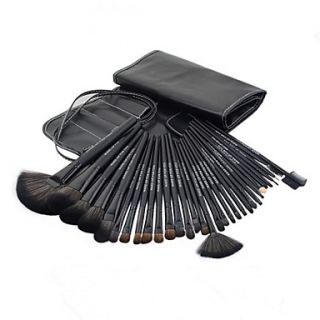 Pro High Quality 32 Pcs Synthetic Hair Makeup Brush Set With Black PU Pouch