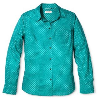 Merona Womens Favorite Button Down Shirt   Lawn   Turquoise   S