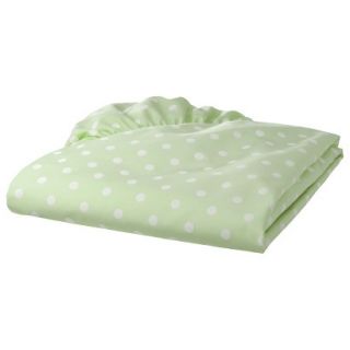 TL Care 100% Cotton Percale Fitted Crib Sheet   Green Dot