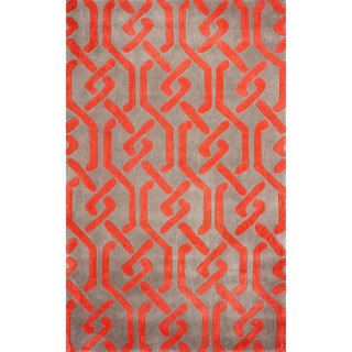 Nuloom Hand tufted Chain Trellis Synthetics Red Rug (5 X 8)