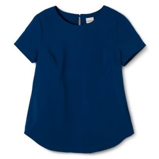 Merona Womens Woven T Shirt Blouse   Waterloo Blue   XS