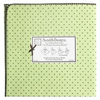 Swaddle Designs Ultimate Receiving Blanket   Lime/ Brown Polka Dots