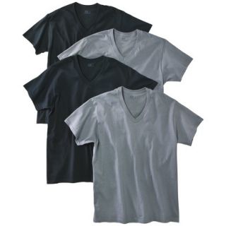 Fruit of the Loom Mens 4 pack V neck Tee   Assorted Colors S