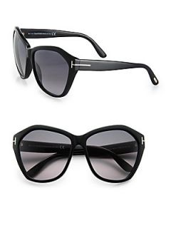 Tom Ford Eyewear Angelina Oversized Acetate Sunglasses   Black