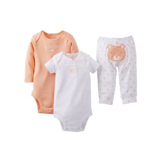 Carters Bear 3 pc. Turn Me Around Set   Girls newborn 24m, Peach Bear, Peach