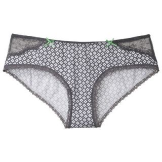 Xhilaration Juniors Cotton With Lace Trim Hipster   Iron Gray XS