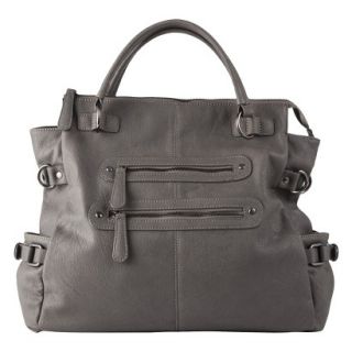 Moda Luxe Satchel Handbag with Removable Strap   Gray