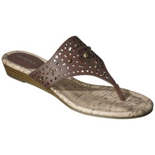 Womens Merona Elisha Perforated Studded Sandals   Brown 7