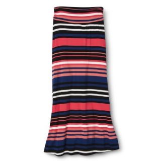 Merona Womens Knit Maxi Skirt   Coral/Waterloo Blue Stripe   XS