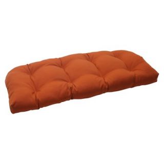 Outdoor Wicker Loveseat Cushion   Burnt Orange Fresco Solid