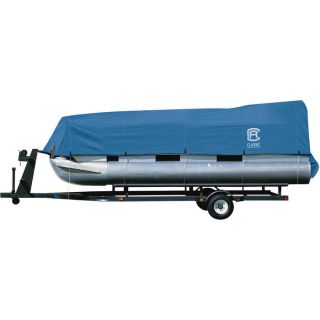 Classic Accessories Stellex Boat Cover   Blue, Fits 21ft. 24ft. Pontoon Boats