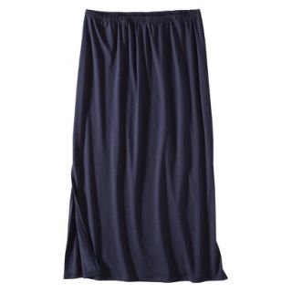 Mossimo Womens Plus Size Double Slit Maxi Skirt   Navy 4