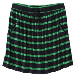 Merona Womens Plus Size Front Pocket Knit Skirt   Navy/Green 1