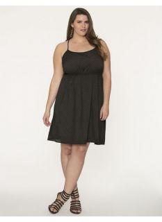 Lane Bryant Plus Size Perforated cross back dress     Womens Size 26/28, Black