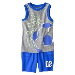 Circo Infant Toddler Boys Soccer Muscle Tee & Jersey Short Set   Gray/Blue 3T