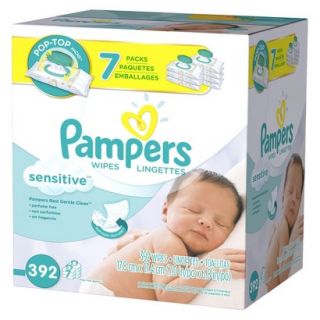 Pampers Sensitive Baby Wipes 7x Pop Top Pack   392 Count