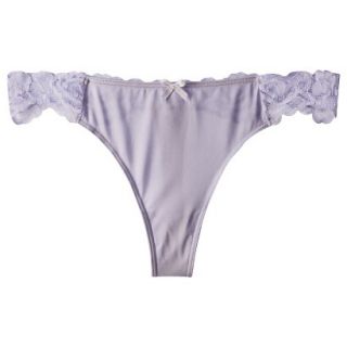 Gilligan & OMalley Womens Micro With Lace Back Thong   Lavender XL