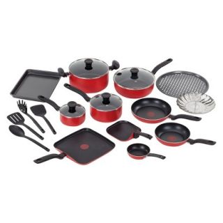 T fal Simply 20 Piece Cook Set   Red