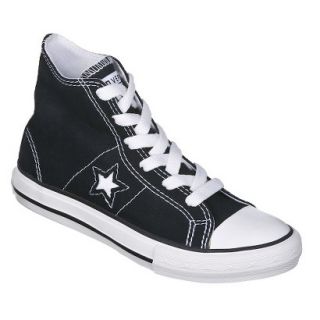 Kids Converse One Star Hi Top Canvas Lace up Shoe   Black 4