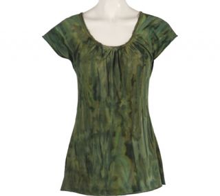 Womens Ojai Clothing Yoga Top   Green Short Sleeve Shirts