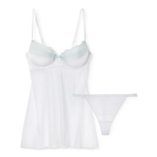 Gilligan & OMalley Womens Bridal Cupped Babydoll Set   White XS