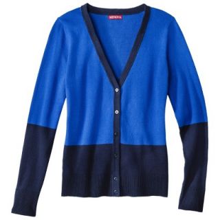Merona Womens Ultimate V Neck Cardigan Sweater   Blue Colorblock   XS