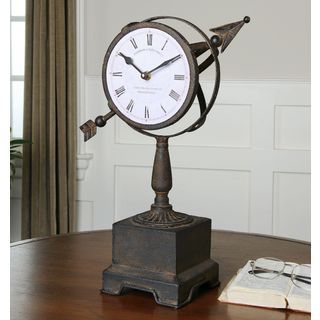 Rustic Armillary Clock Metal/mdf Clock