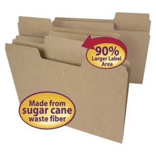 Tree Free Super Tab File Folders with 1/3 Cut, Letter   Brown (100 Per Box)