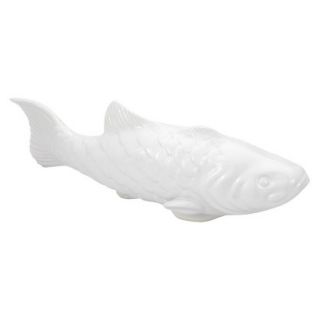 Small Koi Ceramic Fish Figural   White by Torre & Tagus