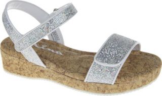 Girls Nina Nikita   Silver Glitter/White Patent Sandals