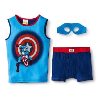 Captain America Boys Tank/Underwear Set w/ Mask   Blue M