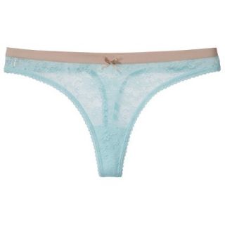 Xhilaration Juniors All Over Lace Thong   Moonstone Blue L