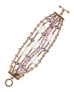 Purple Pearl Multi Strand Bracelet