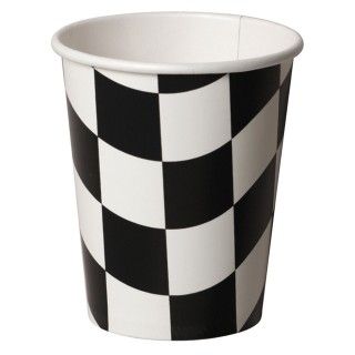 Black and White Check 9 oz. Paper Cups