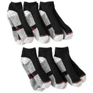 Hanes Premium Mens 6Pk No Show Ankle Socks   Black