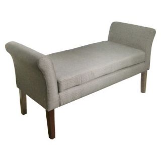 Settee KinfineDecorative Bench Textured Black with Taupe Chenille Tweed
