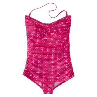 Clean Water Womens Polka Dot Swim Dress  Pink M