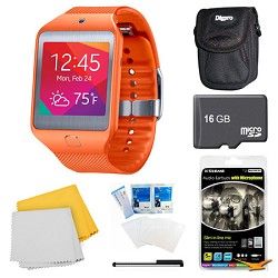 Samsung Gear 2 Neo Orange Watch, Case, and 16GB Card Bundle