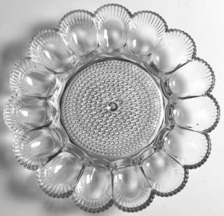 Indiana Glass Hobnail Clear Relish Egg Deviled Plate   Crystal Happenings,Clear,