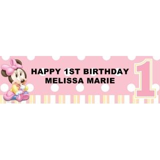 Minnies 1st Birthday Personalized Banner