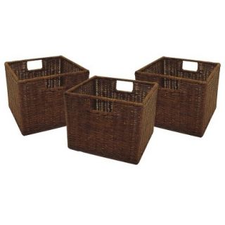 Winsome Small Wire Baskets   Set of 3   Antique Walnut