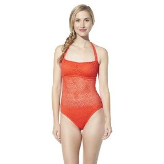 Mossimo Womens Crochet Mix and Match 1 Piece Swimsuit  Tangelo S