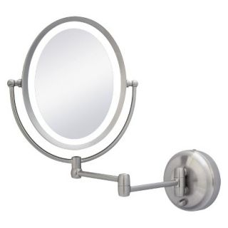 Zadro Dual LED Lighted Wall Mount Oval Mirror   1X & 10X Magnification